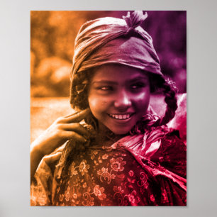 Poster av den tunisiske kvinnan från Djerba i Magh
