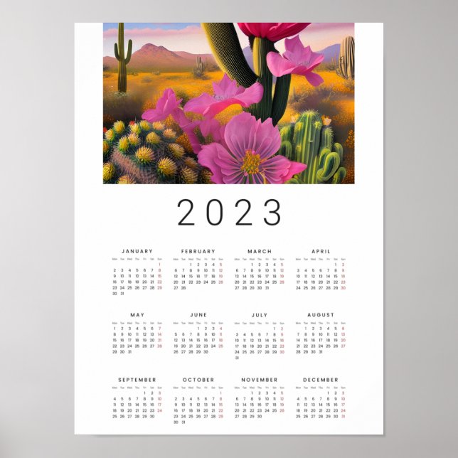 Poster av Desert Blooms Digital Art 2023 Calendar (Framsidan)