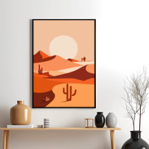 Poster av Desert Serenity Cactus Sunset Vibes