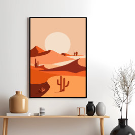 Poster av Desert Serenity Cactus Sunset Vibes