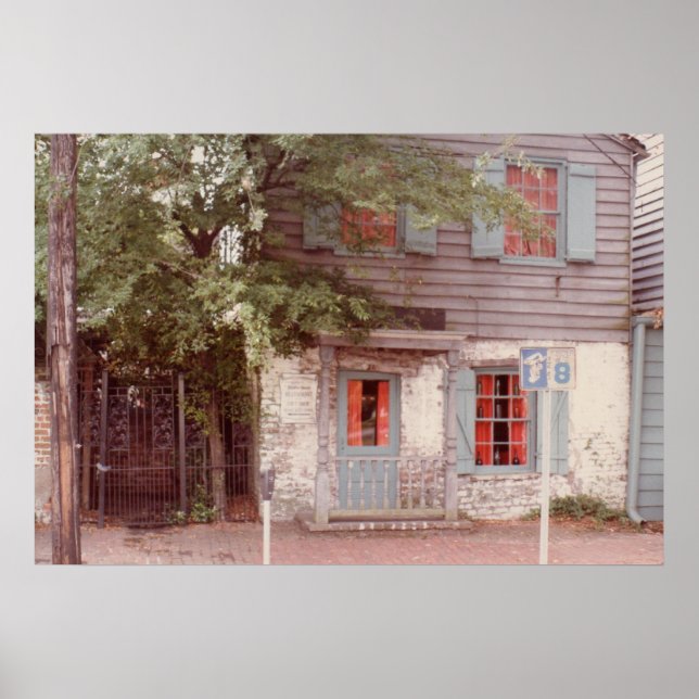 Poster av det äldsta huset Savannah Ga (Framsidan)