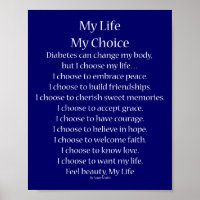 Poster av Diabetes inspirational Support-Dikt