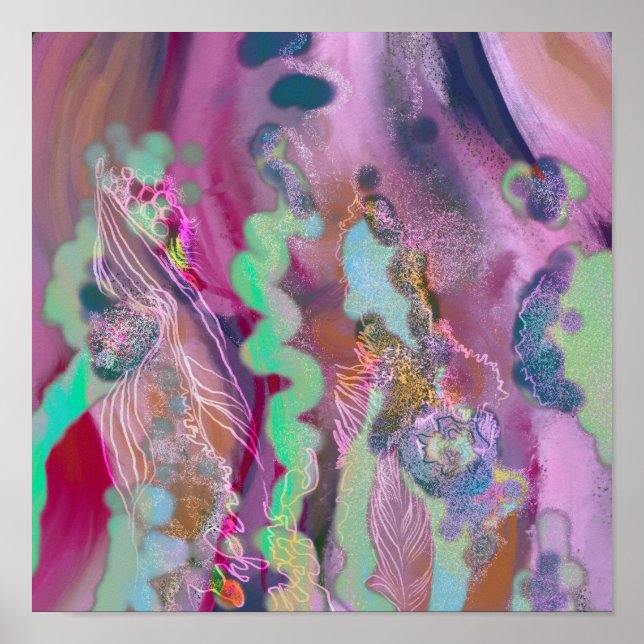 Poster av digital Abstrakt  trendig decor (Framsidan)