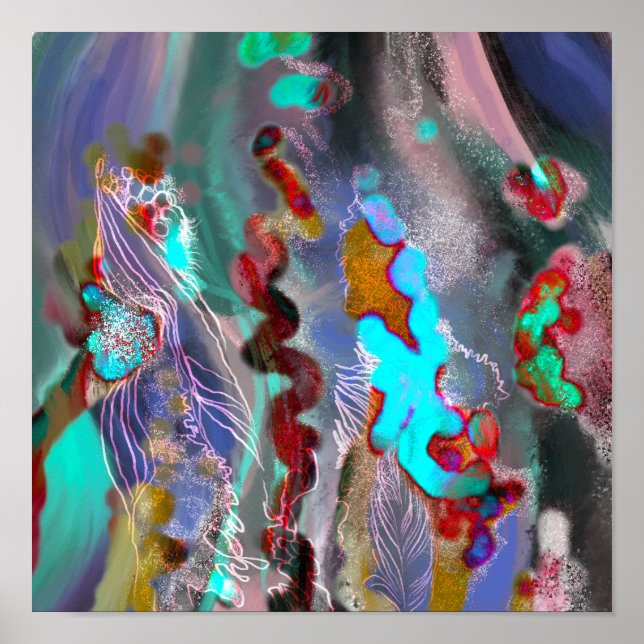 Poster av digital Abstrakt  trendig decor (Framsidan)