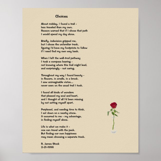 Poster av dikt: Val (som skiljer oss åt) (Framsidan)