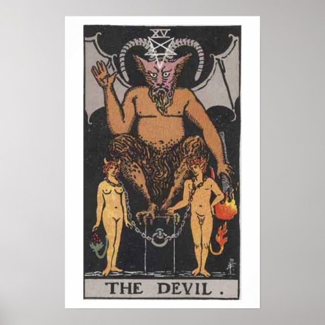 Poster av Djävulen Tarot Card (Framsidan)