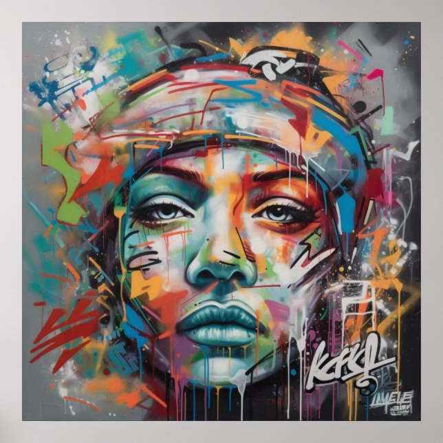 Poster av djupa och trångsynta Graffiti Art (Framsidan)