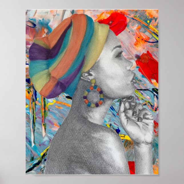 Poster av drottningkonfidens 8x10 Premium Canvas G (Framsidan)