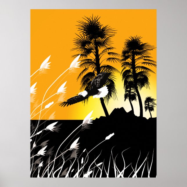 Poster av Eagle Desert Summer Silhouettes (Framsidan)