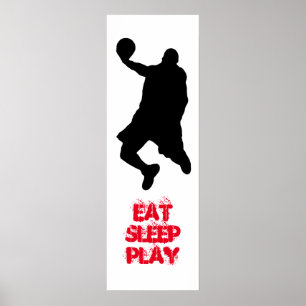 Poster av Eat Ssov Play Basketball Player Silhouet