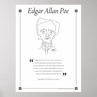 Poster av Edgar Allan Poe Writing Quote
