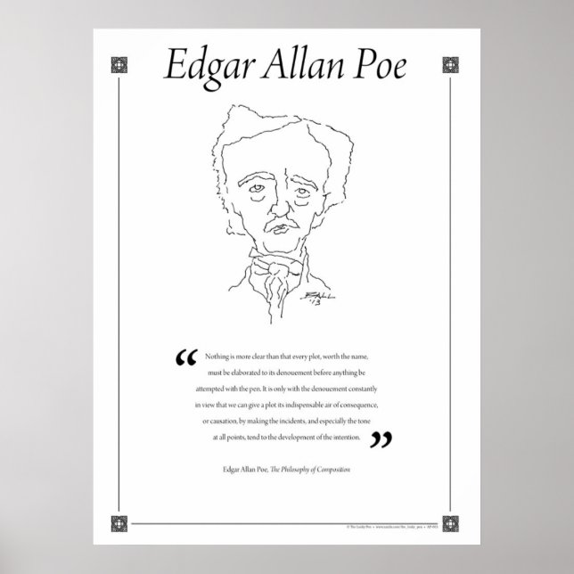 Poster av Edgar Allan Poe Writing Quote (Framsidan)