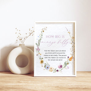 Poster av elegant Wildblomma Baby Shower-spel