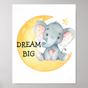 Poster av Elephant Cute Quote Nursery Print Baby