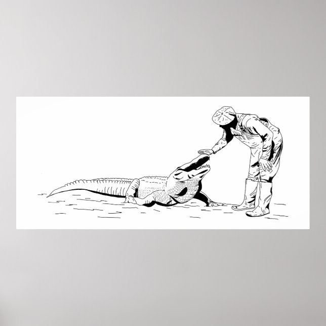 Poster av en Alligator Line Art (Framsidan)