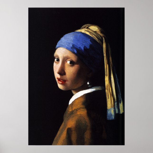 Poster av en flicka med Pearl Earring (Framsidan)