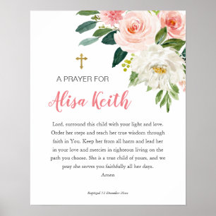 Poster av en utskrivbar Blommigt i Baptism Gift
