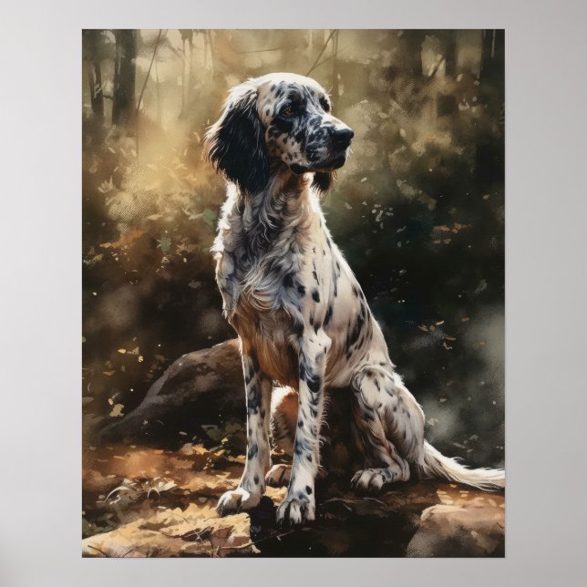 Poster av engelska Setter Hund Art Print (Framsidan)