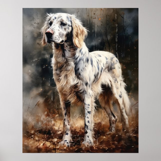 Poster av engelska Setter Hund Art Print (Framsidan)