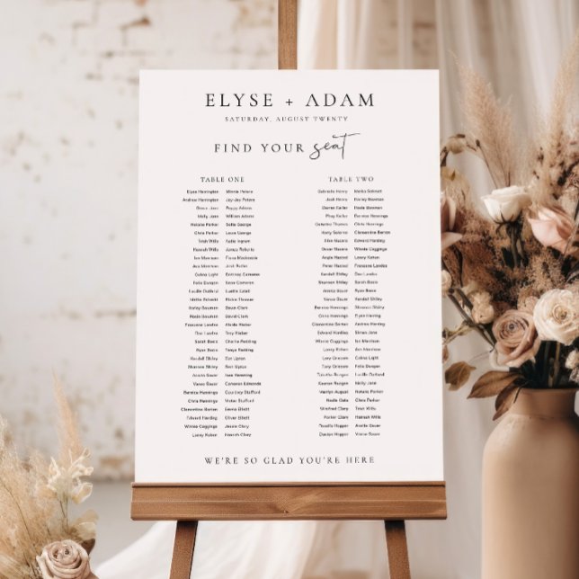 Poster av Estelle Minimal 2 Banquet Bord (Two Table Seating Chart)