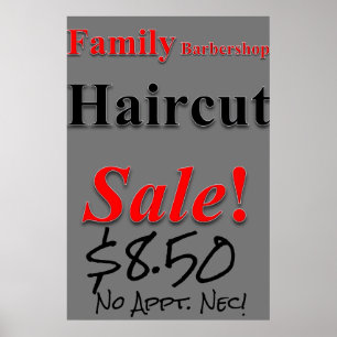 Poster av Family Barbershop Haircut Sale Beauty Sa