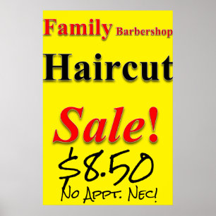 Poster av Family Barbershop Haircut Sale Beauty Sa