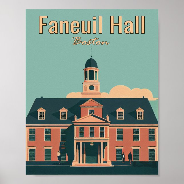 Poster av Faneuil Hall Boston Minimalist Art (Framsidan)
