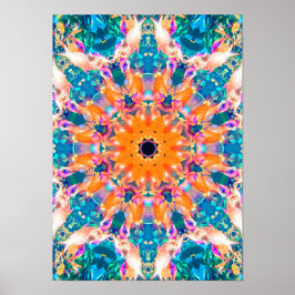 Poster av färglös Psychedelic Dreamy Mandala