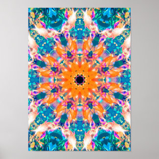 Poster av färglös Psychedelic Dreamy Mandala