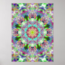 Poster av färglös Psychedelic Dreamy Mandala
