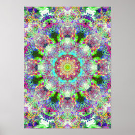 Poster av färglös Psychedelic Dreamy Mandala