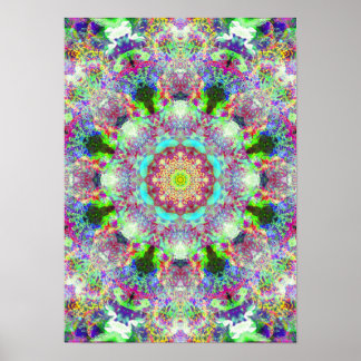 Poster av färglös Psychedelic Dreamy Mandala