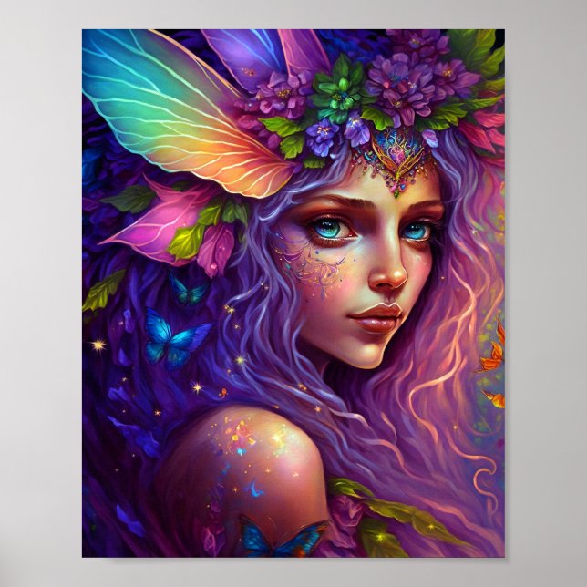 Poster av färglösa Fairy Fantasy Art (Framsidan)