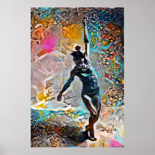 Poster av färgstark Abstrakt Woman Dancing