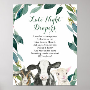 Poster av Farm Animal Greenery Boy Late Late Night