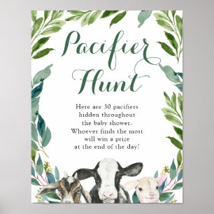 Poster av Farm Animal Greenery Boy Nappar Hunt