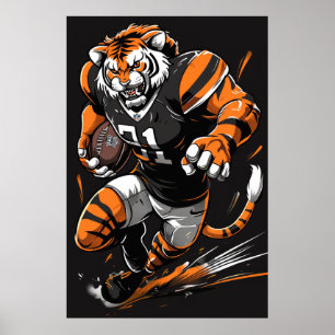 Poster av Fierce Bengal Tiger Mascot