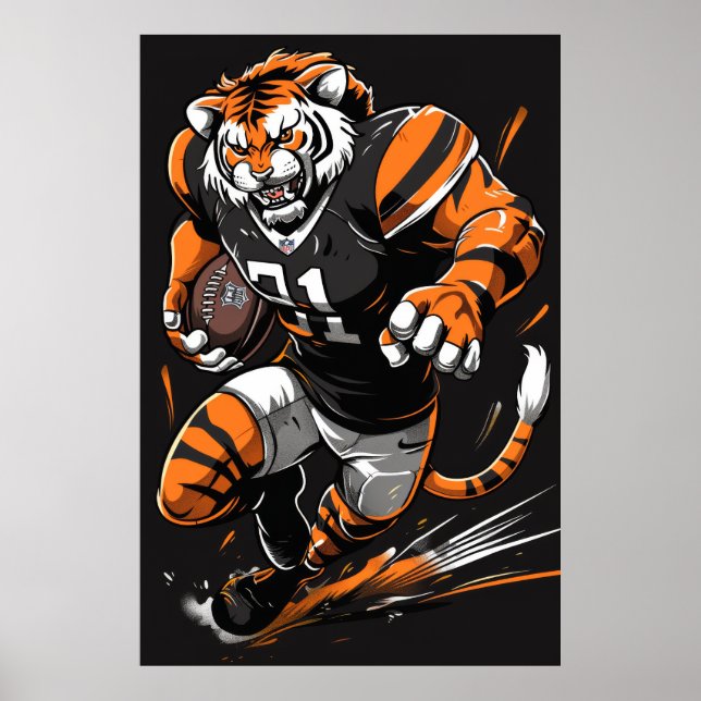 Poster av Fierce Bengal Tiger Mascot (Framsidan)
