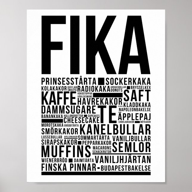 Poster av fika-godis (Framsidan)