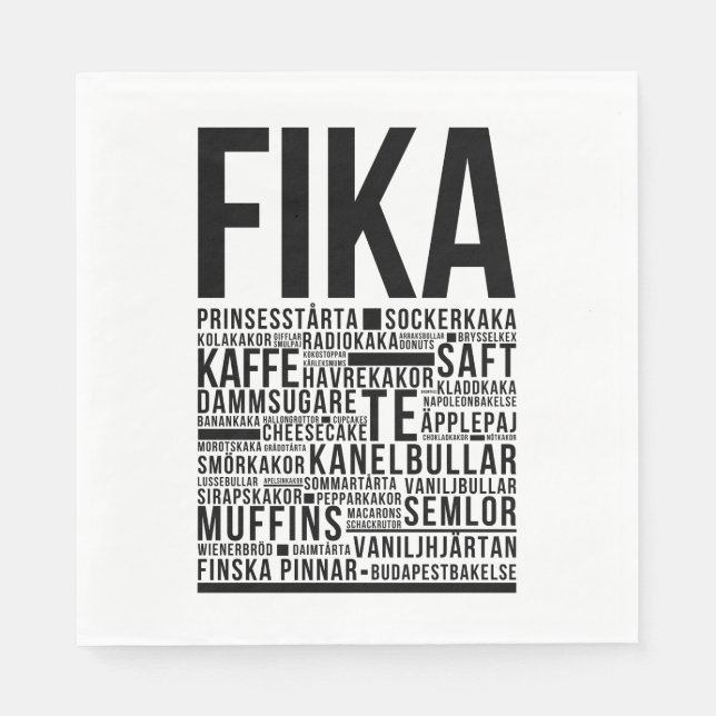 Poster av fika-godis pappersservett (Framsidan)