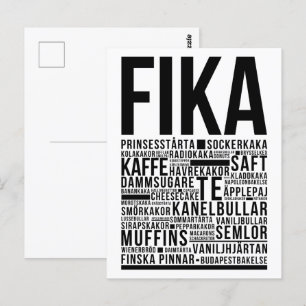 Poster av fika-godis vykort
