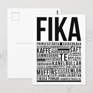 Poster av fika-godis vykort