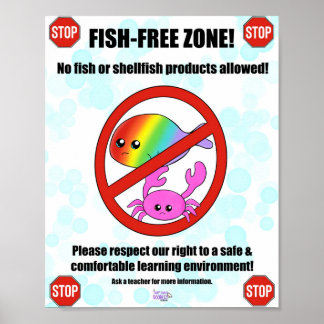 Poster av fisk och skaldjursallergi
