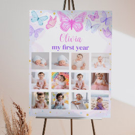 Poster av fjäril Birthday Photo Milestone