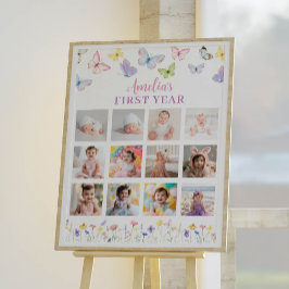 Poster av fjäril Birthday Photo Milestone