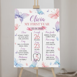 Poster av fjäril första födelsedag Milestone