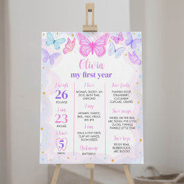 Poster av fjäril första födelsedag Milestone