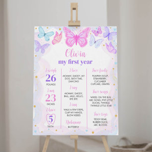 Poster av fjäril första födelsedag Milestone