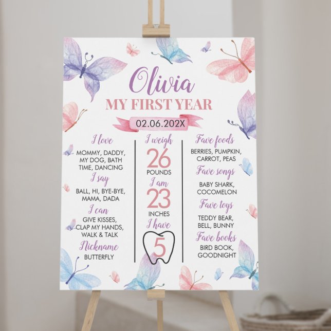 Poster av fjäril första födelsedag Milestone (Skapare uppladdad)