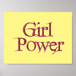 Poster av flicka, gult